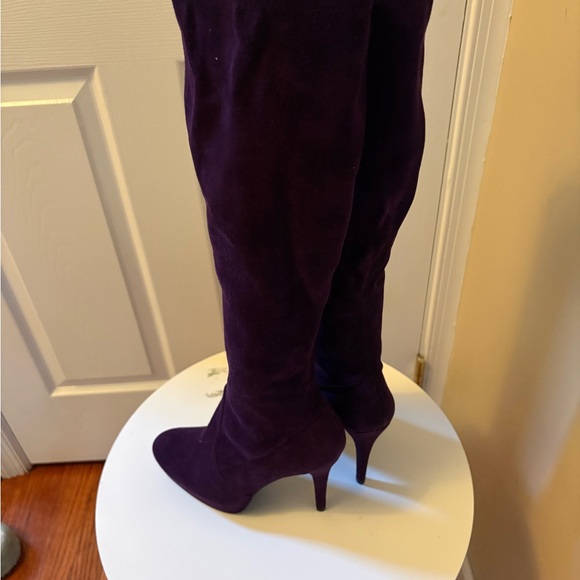 Stuart Weitzman Purple Over-the-Knee Suede Boots - Picture 2 of 8